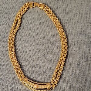 Chrstian Dior Gold-Tone Double Chain Necklace